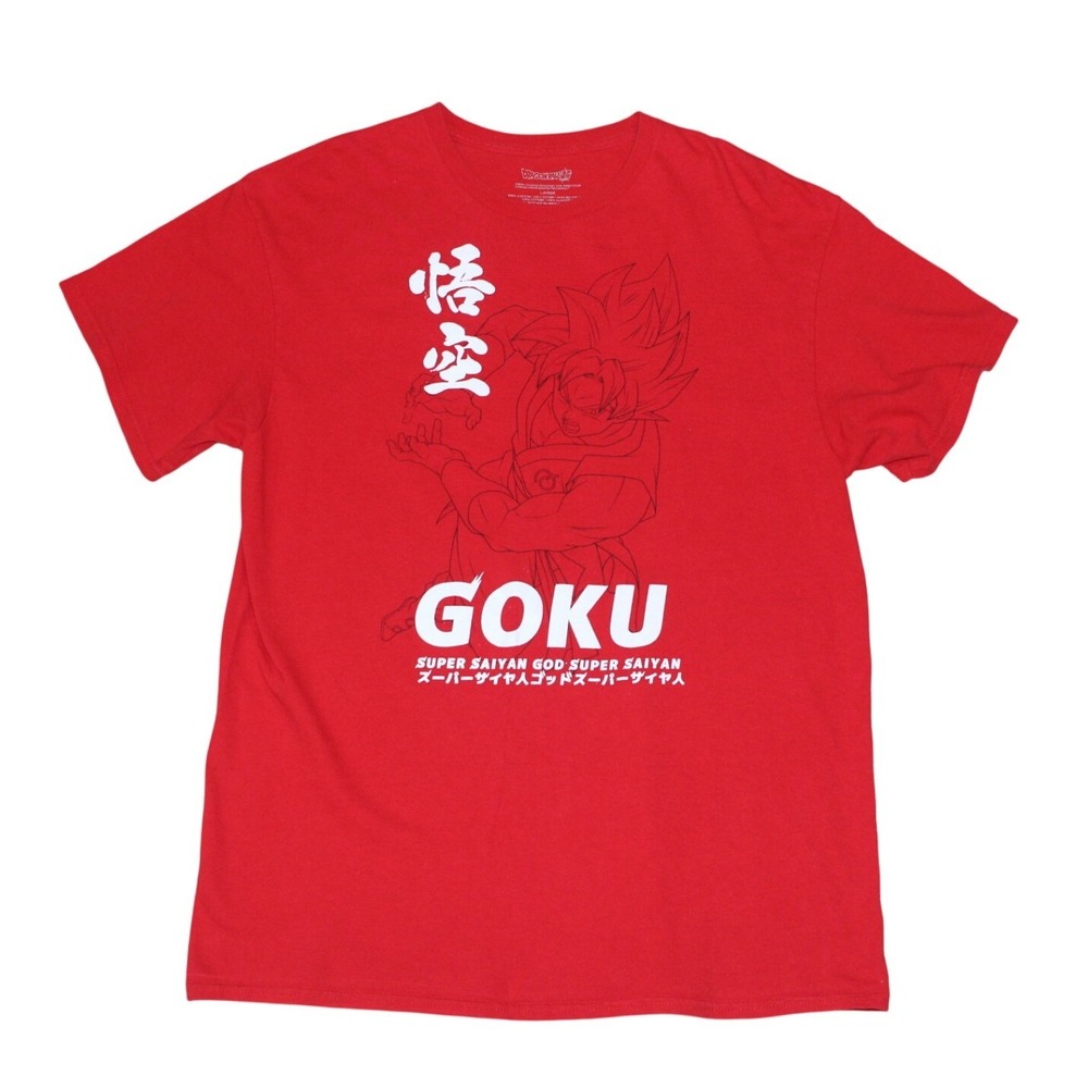 Dragon Ball Super Goku Red Graphic Tee Large Anime Shirt